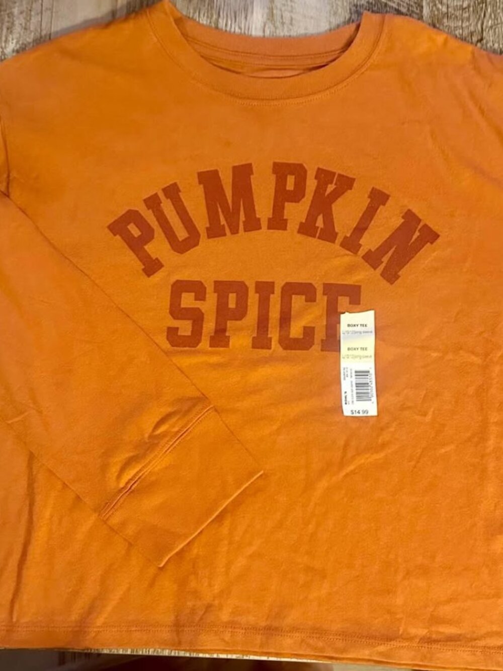⭐Pumpkin Spice Long-Sleeve Boxy Tee L 10/12